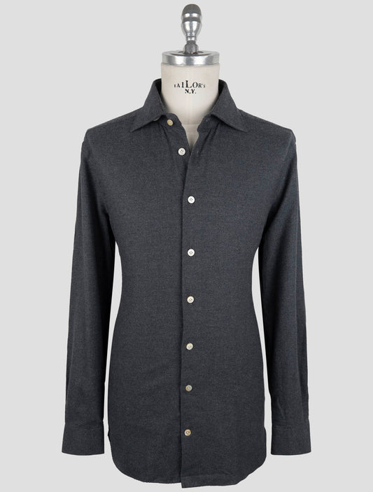 Kiton Gray Cotton Shirt