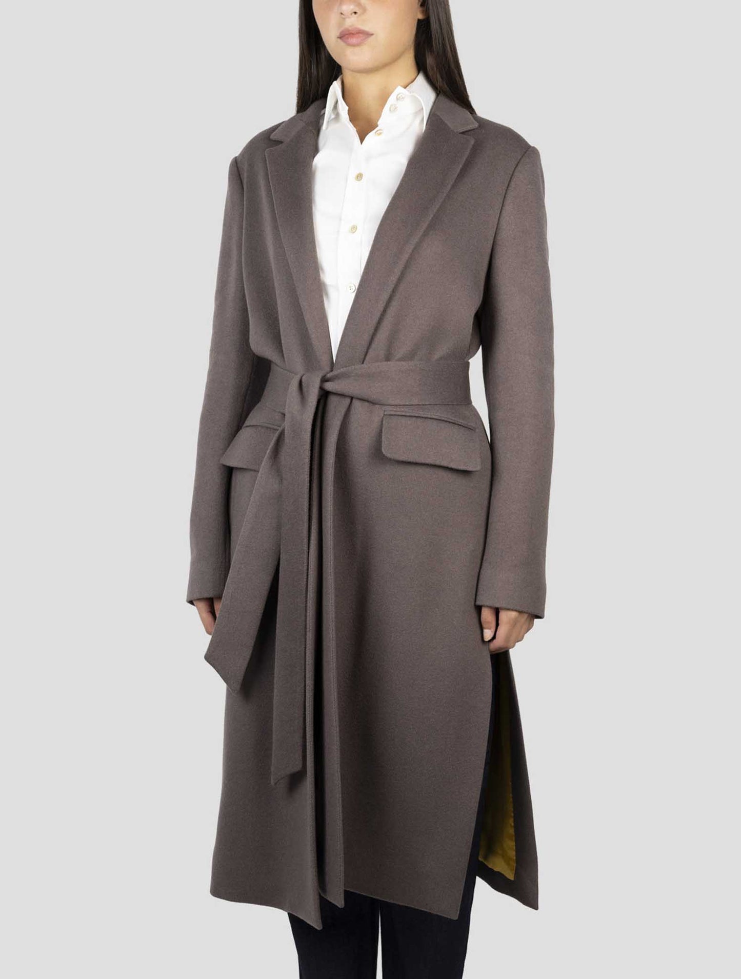 Kiton Taupe Cashmere Silk Overcoat