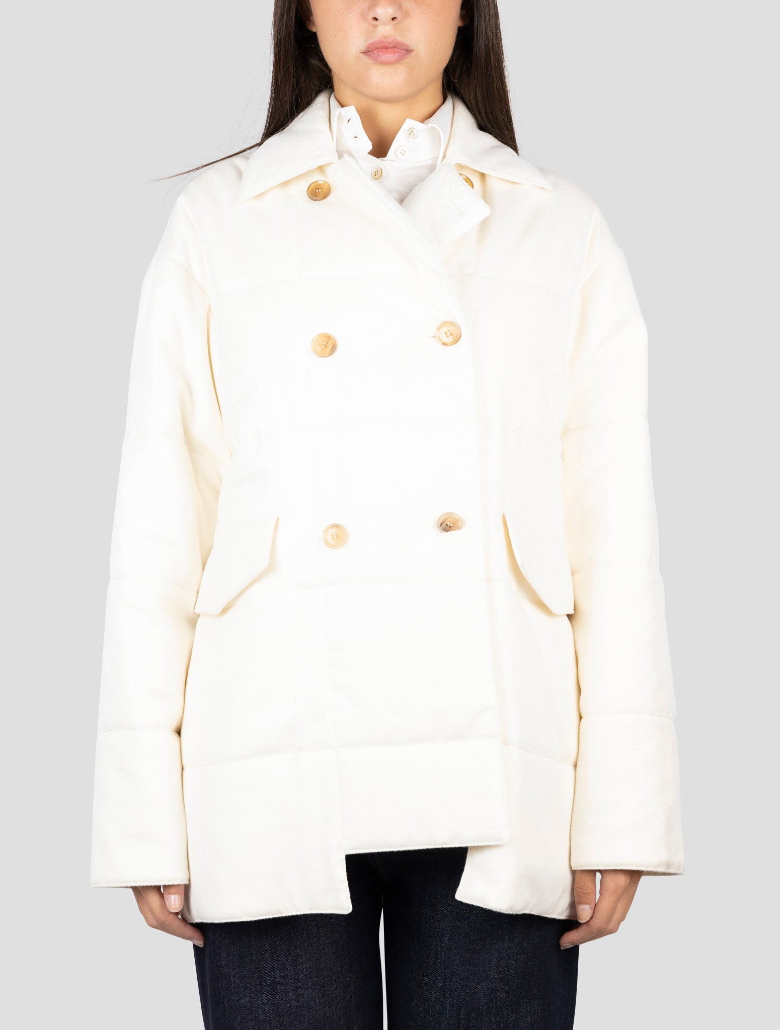 Kiton White Cashmere Coat