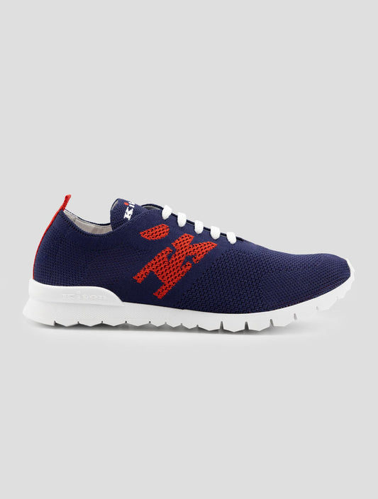Kiton Blue Cotton Ea Sneakers