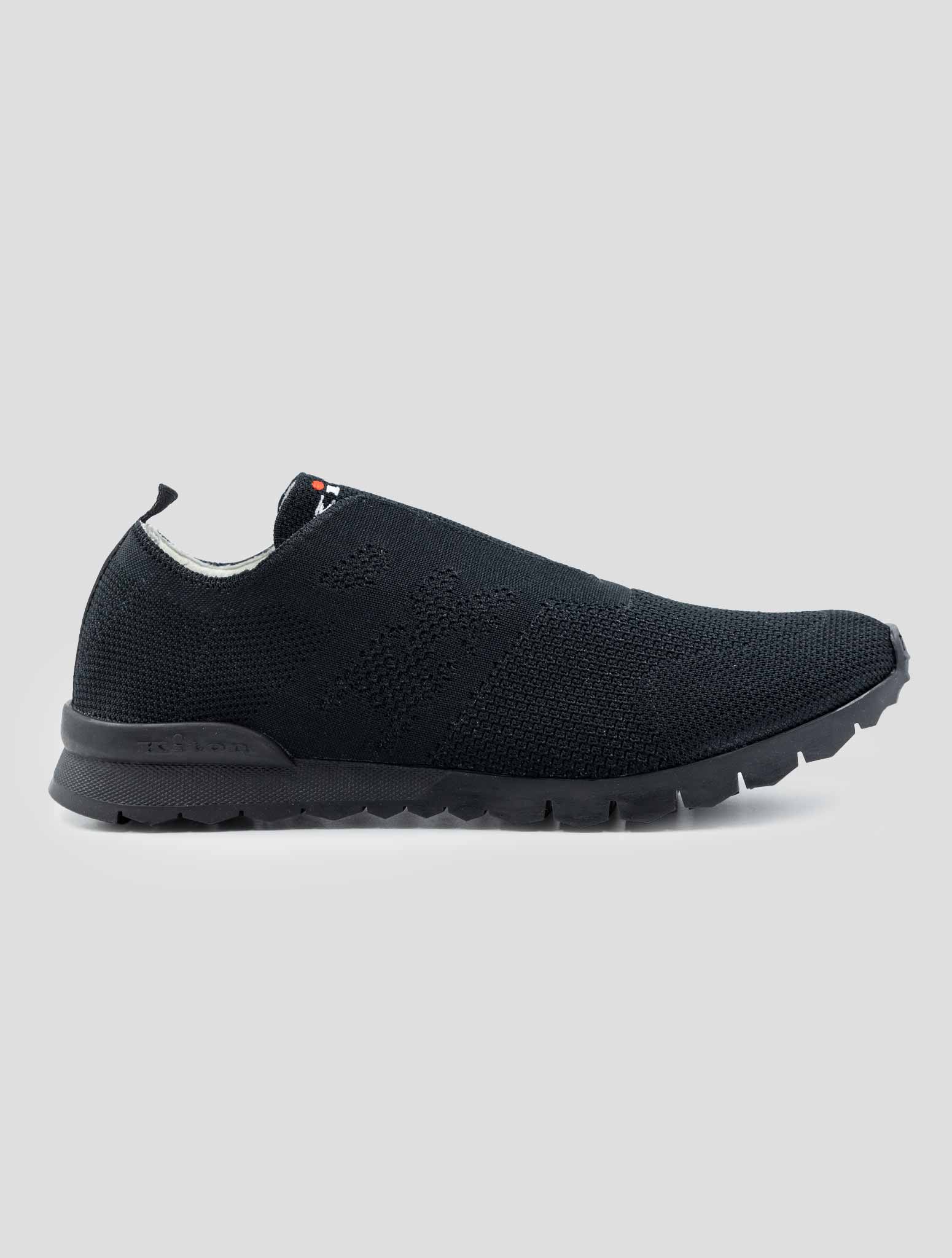 Kiton Black Cotton Ea Sneakers