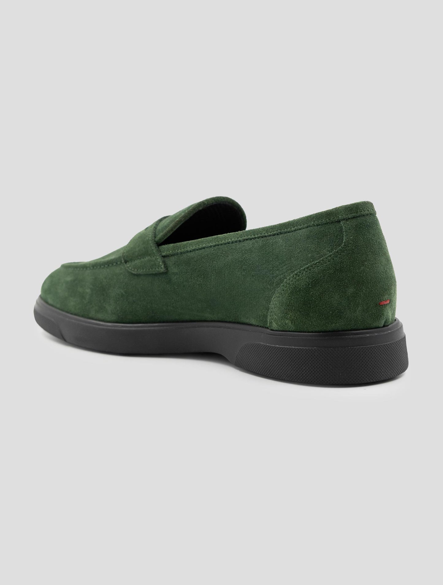 Kiton Green Leather Suede Loafers
