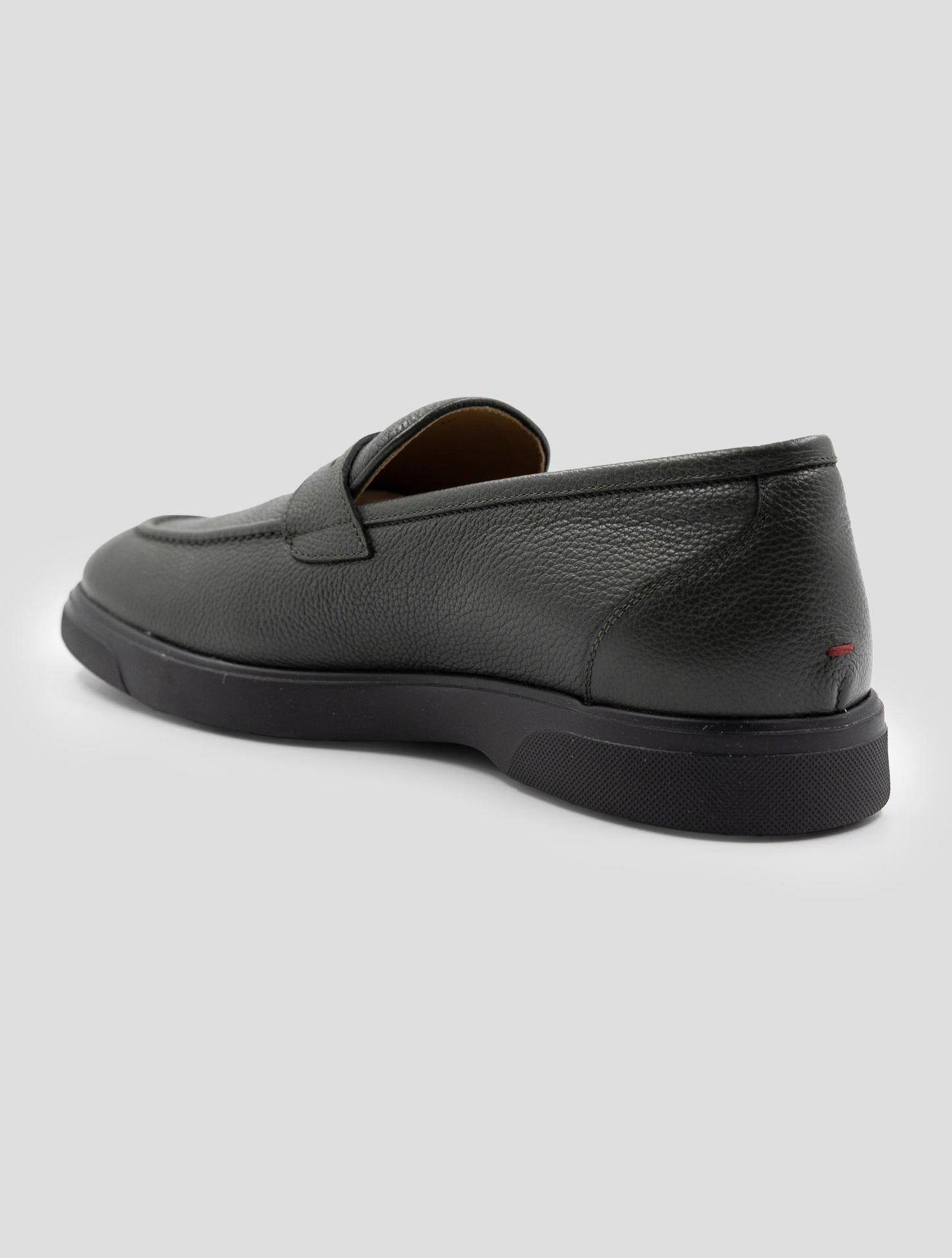 Kiton Green Leather Loafers