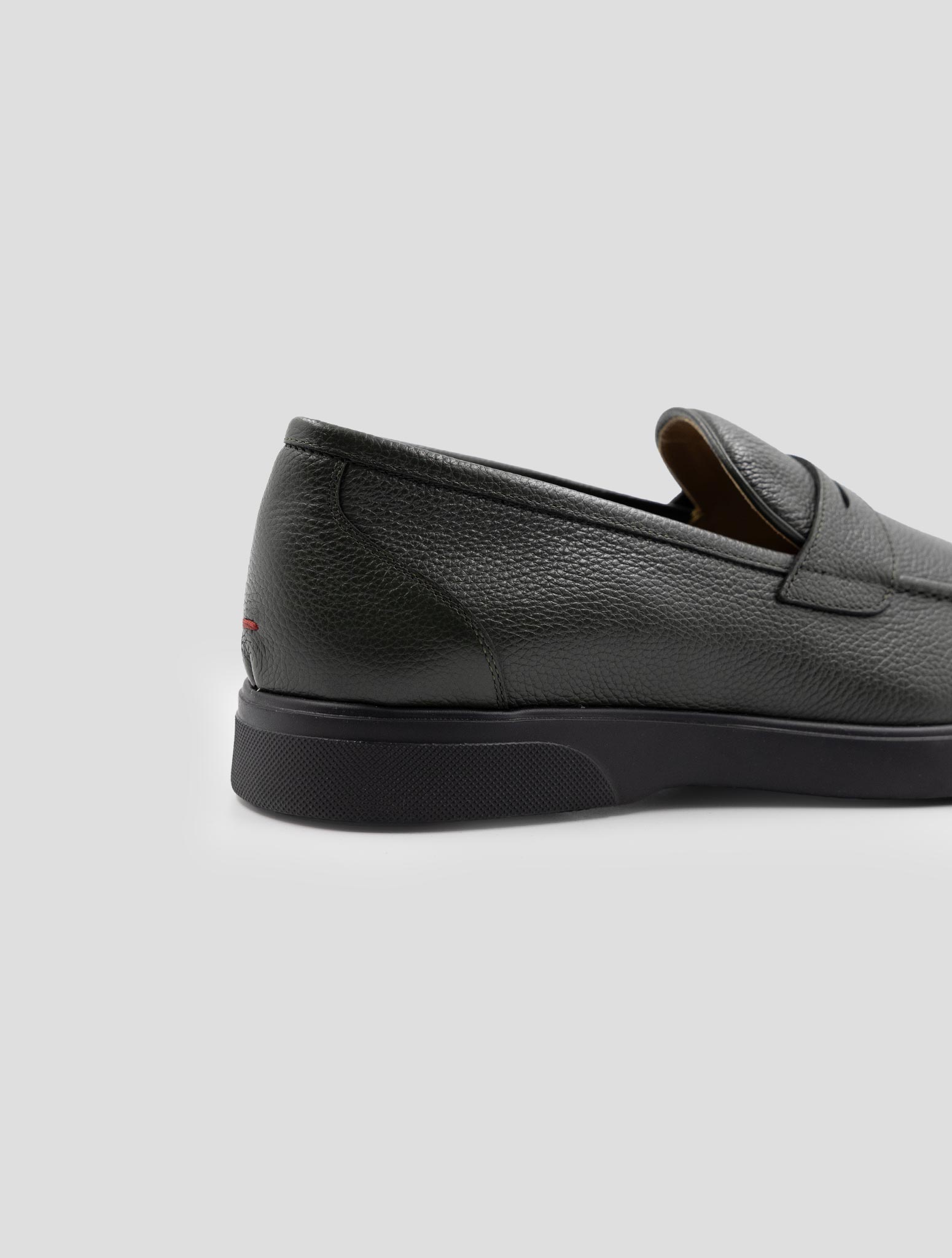 Kiton Green Leather Loafers