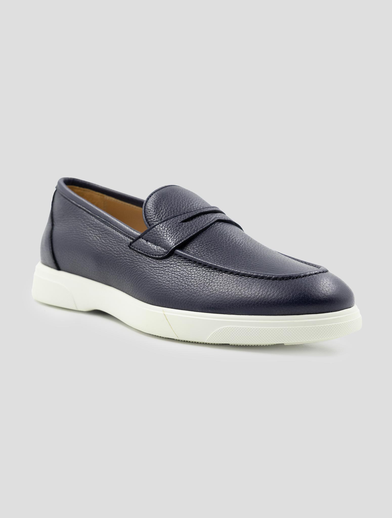 Kiton Blue Leather Loafers