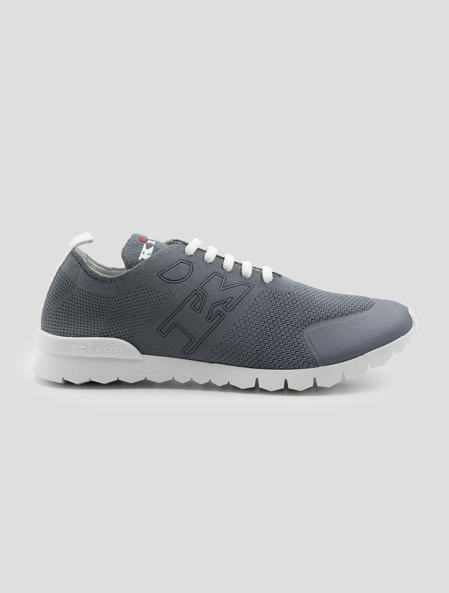 Kiton Gray Cotton Ea Sneakers