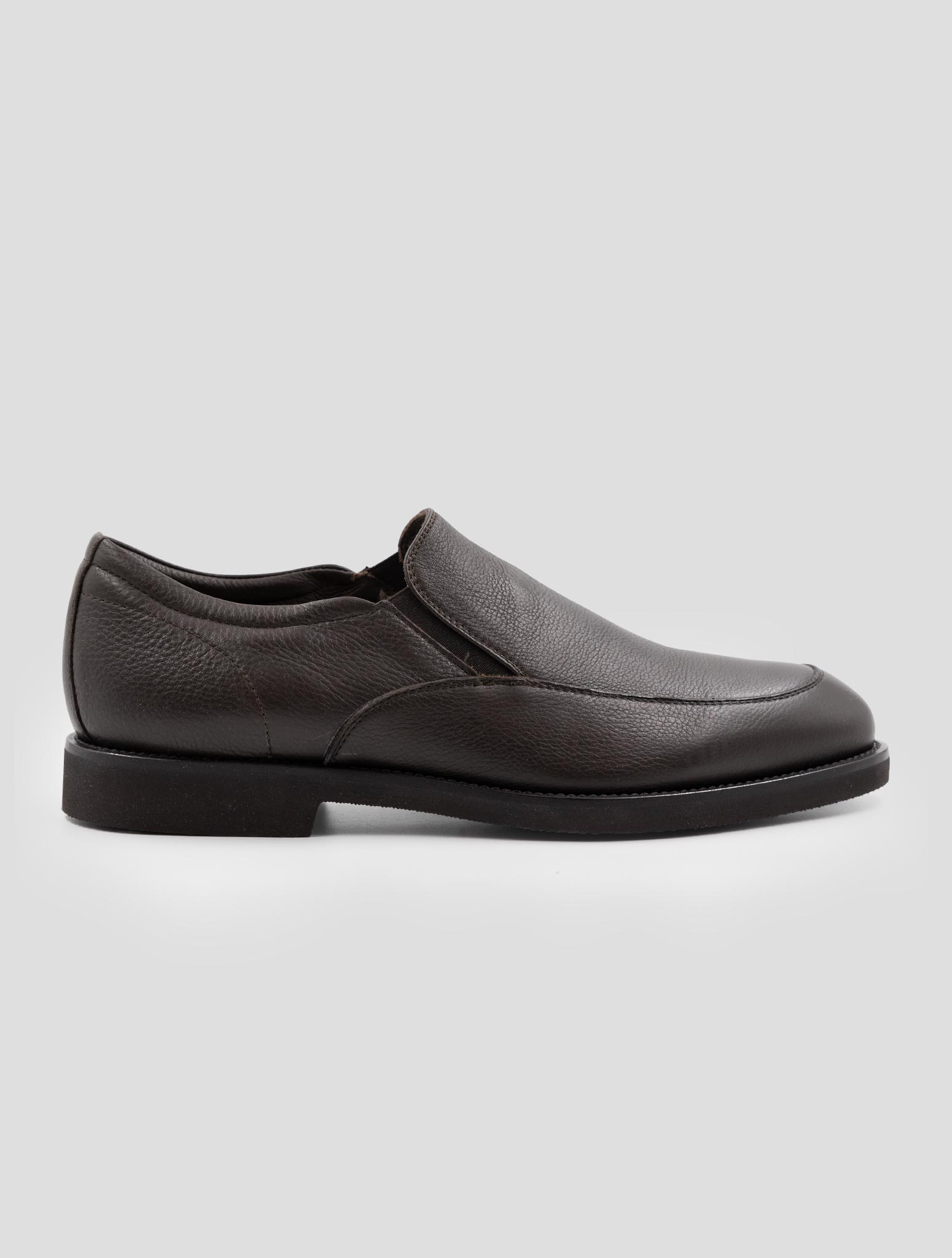 Kiton Brown Leather  With Fur Loafers