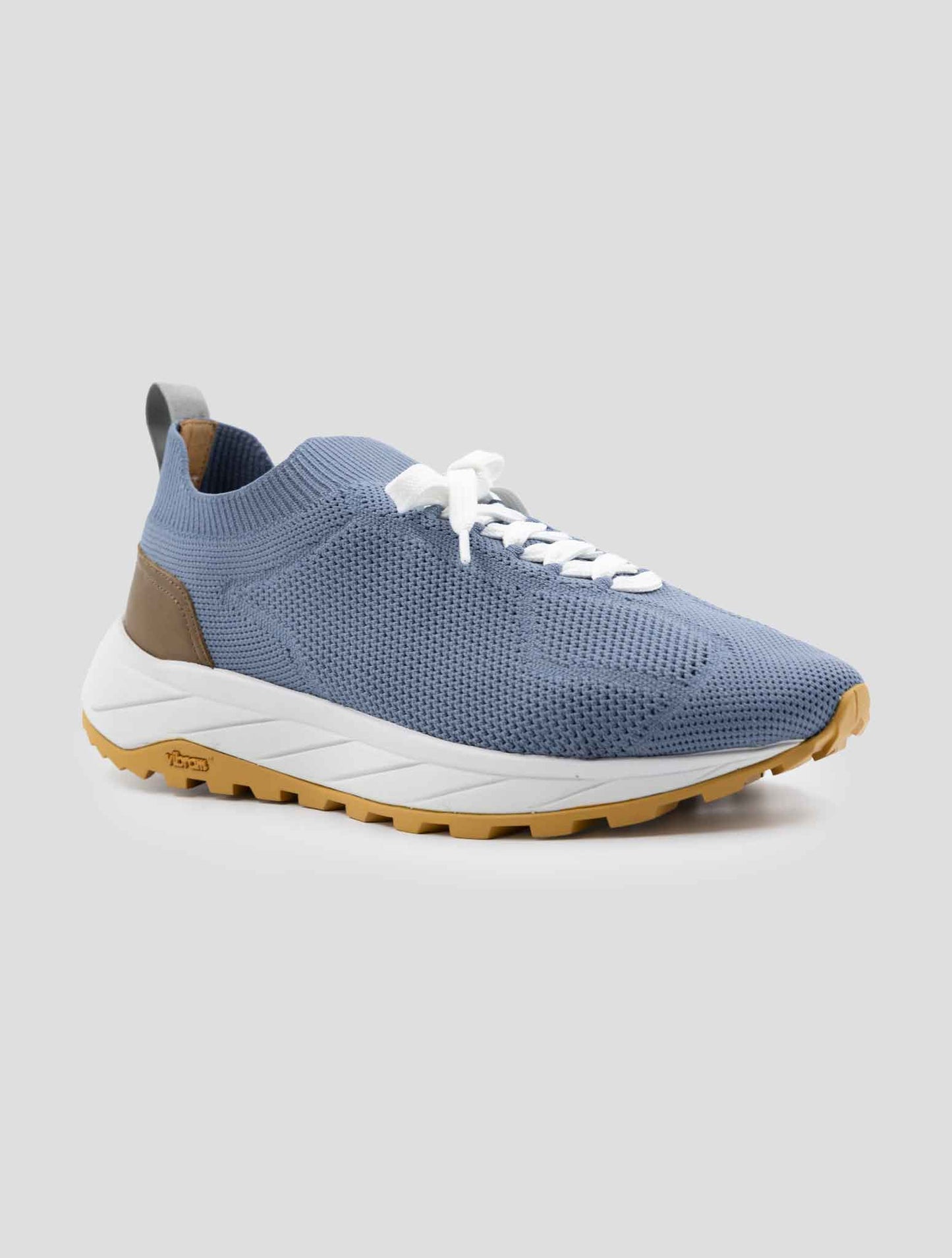 Kiton Light Blue Pl Pu Wool Sneakers