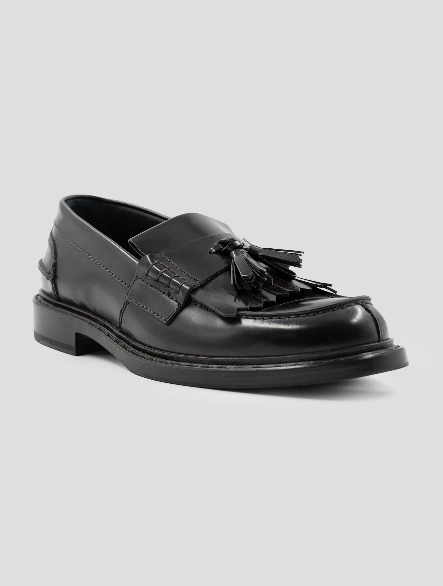 Kiton Brown Leather Loafers