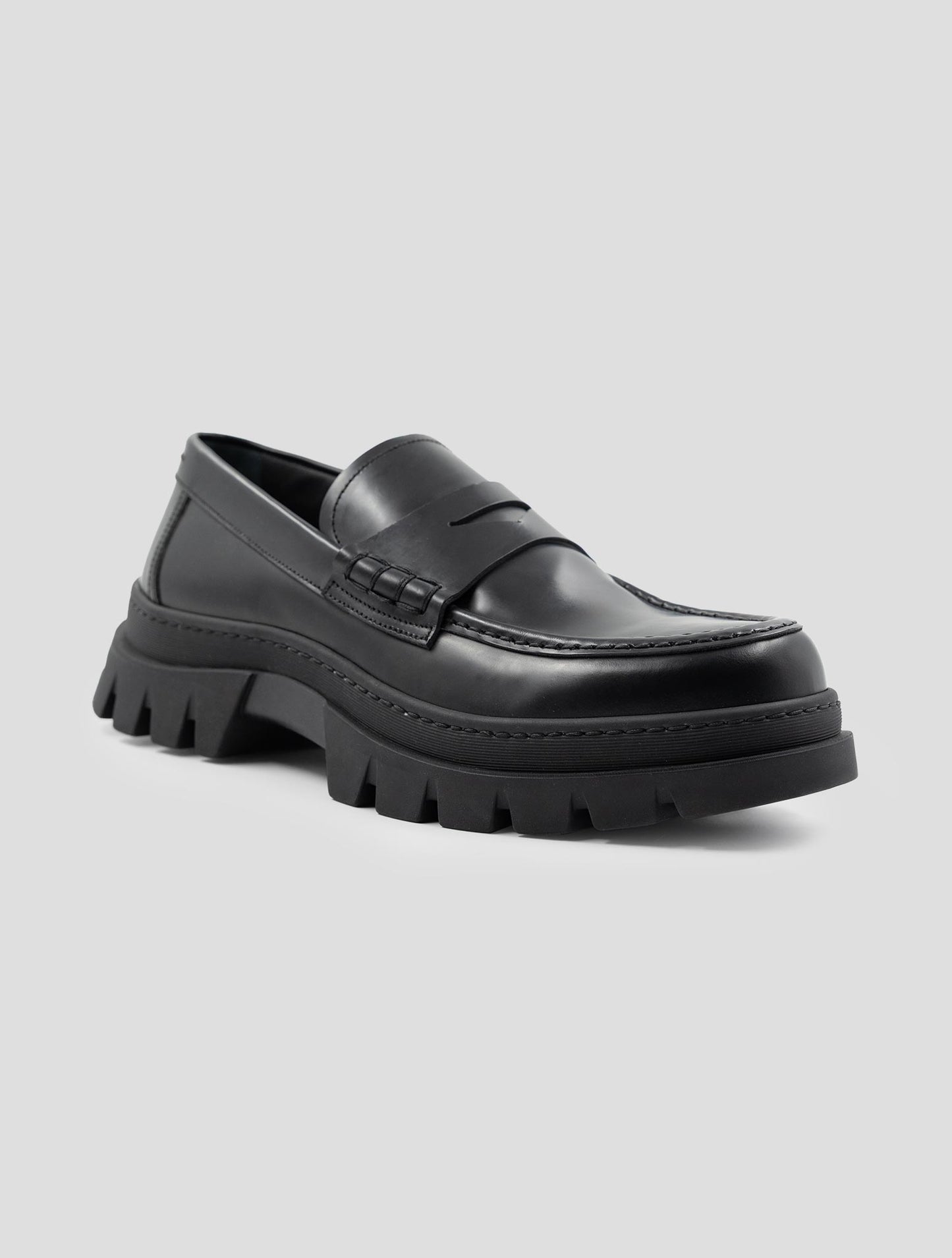 Kiton Black Leather Loafers