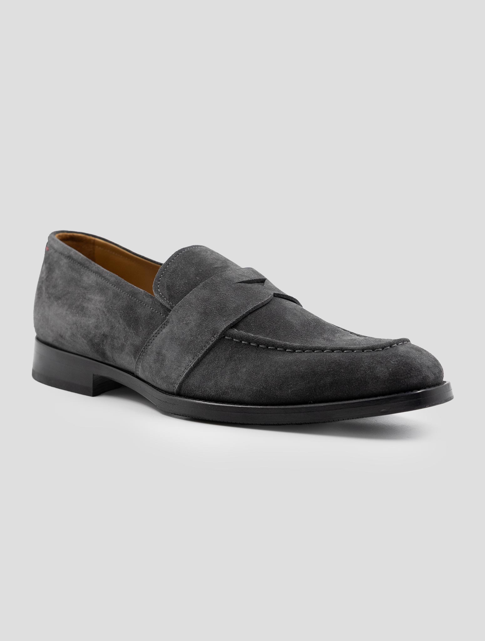 Kiton Gray Leather Suede Loafers