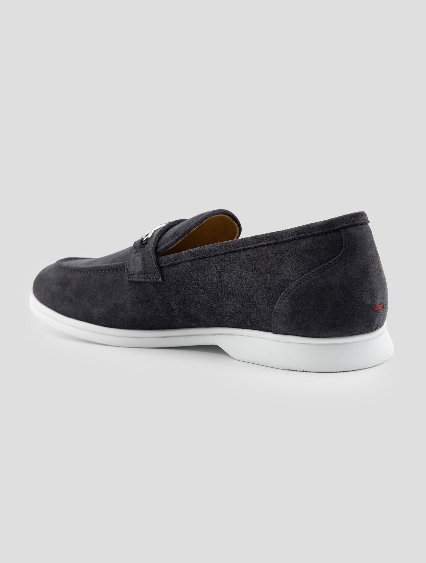 Kiton Gray Leather Suede Loafers