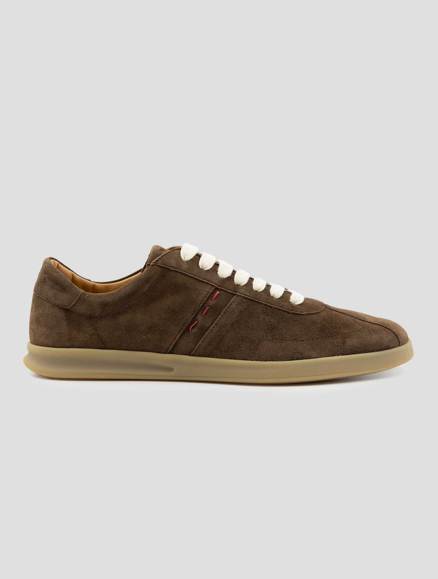 Kiton Brown Leather Suede Sneakers