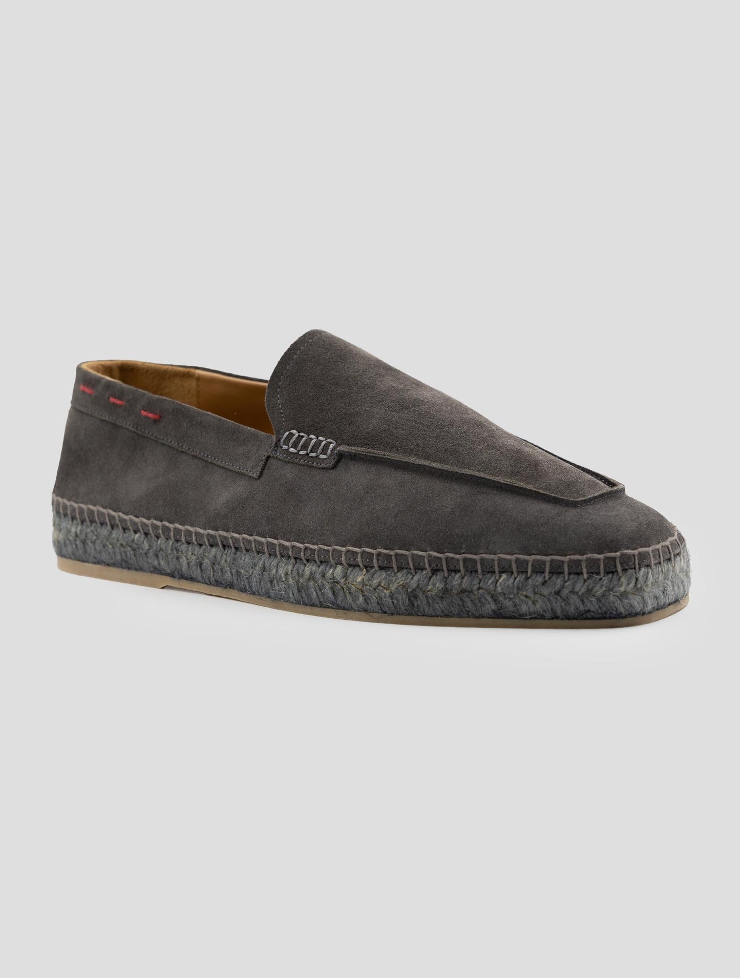Kiton Brown Leather Suede Espadrillas