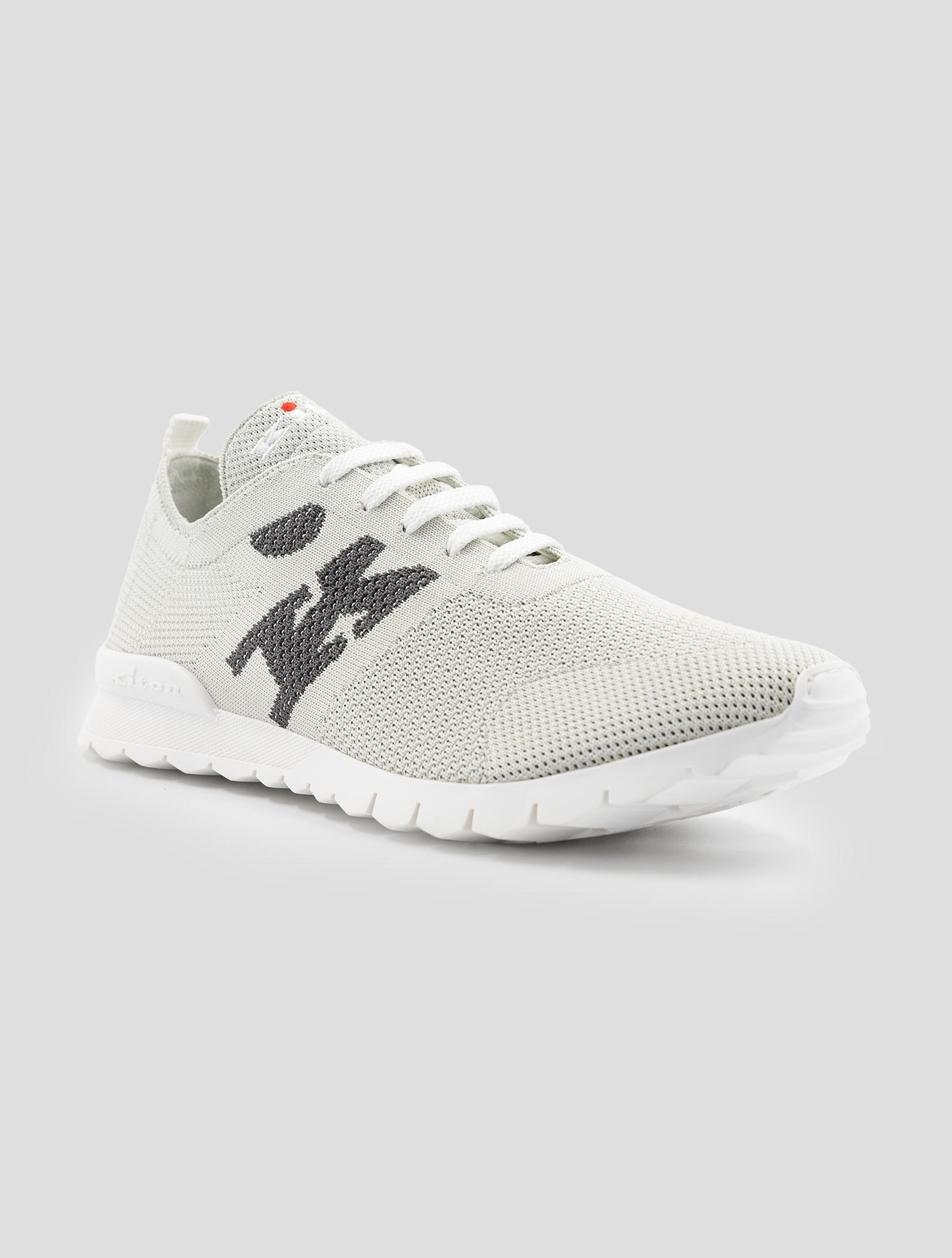 Kiton Gray Cotton Ea Sneakers