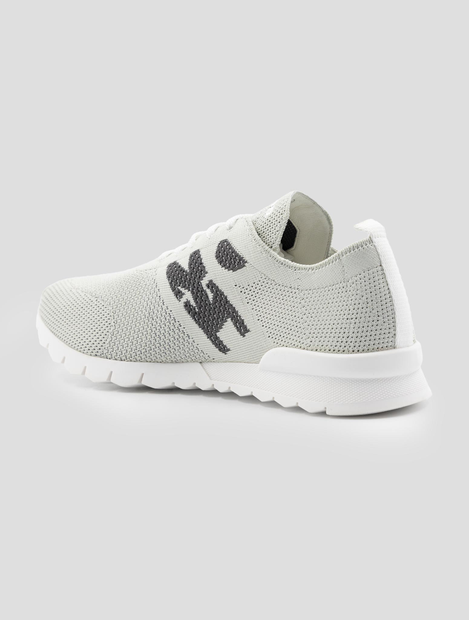 Kiton Gray Cotton Ea Sneakers