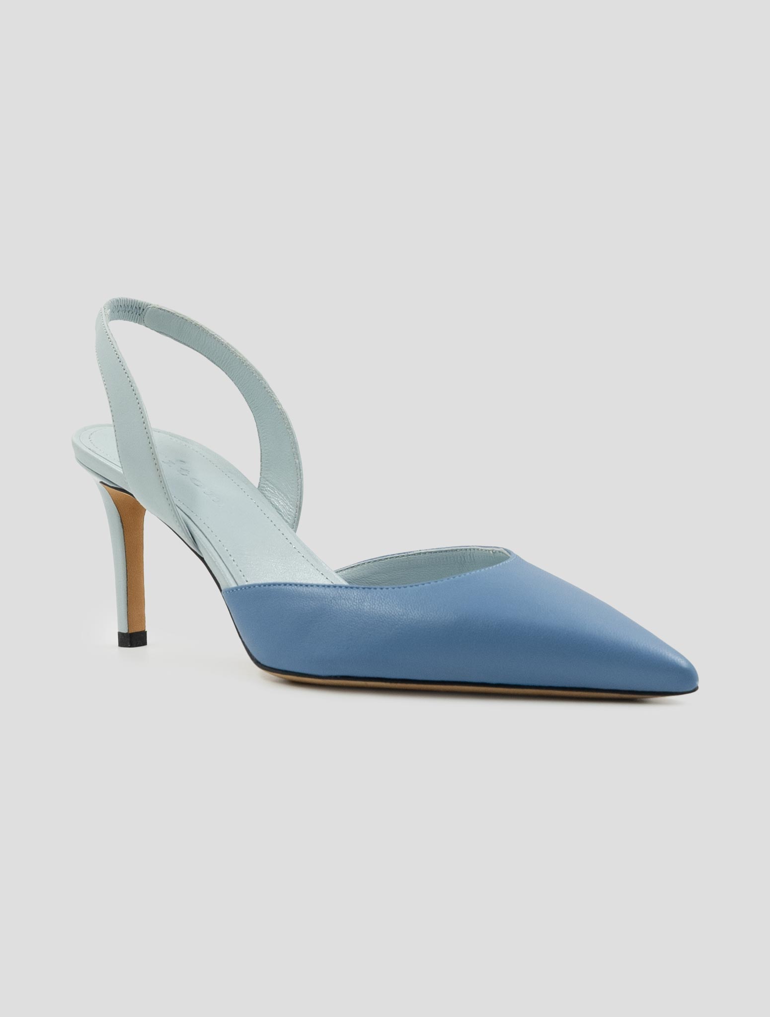 Kiton Light Blue Leather Slingbacks