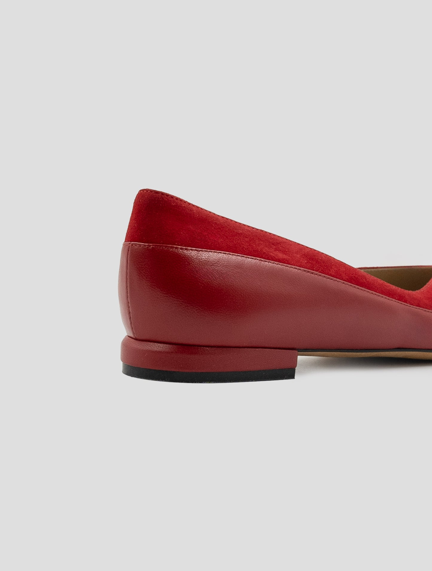 Kiton Red Leather Suede Leather Ballerina