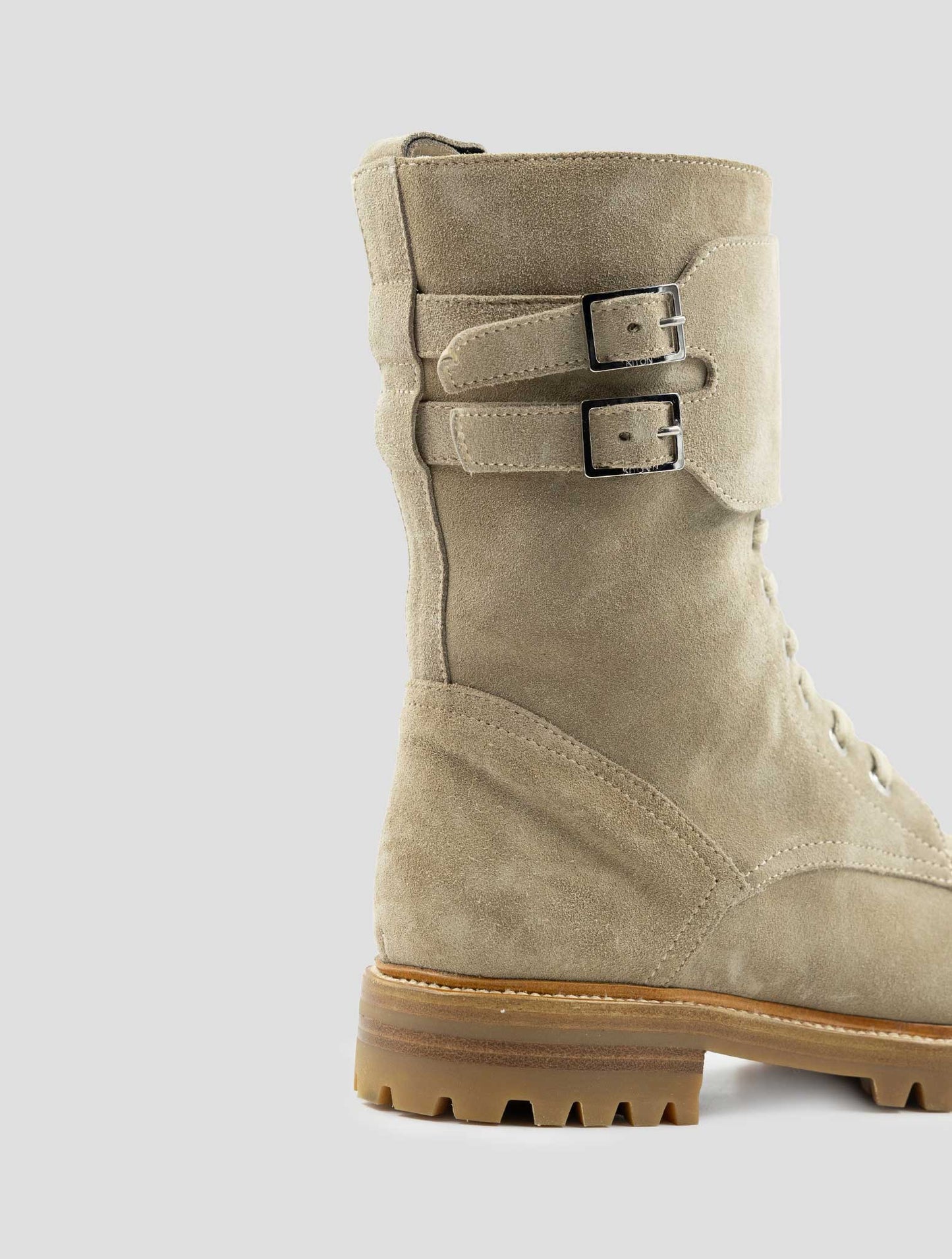 Kiton Beige Leather Suede With Fur Boots