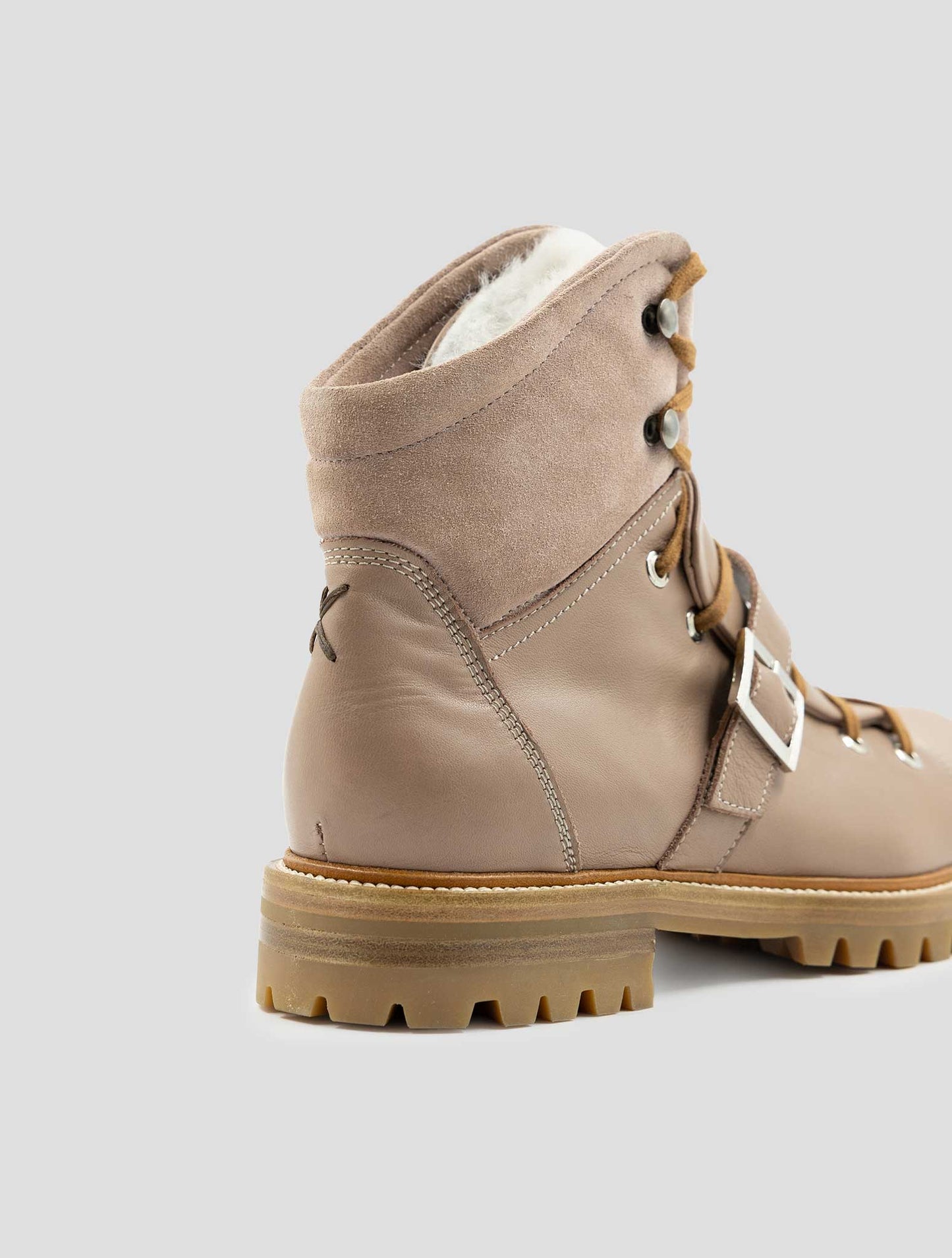 Kiton Pink Leather Leather Suede With Fur Boots