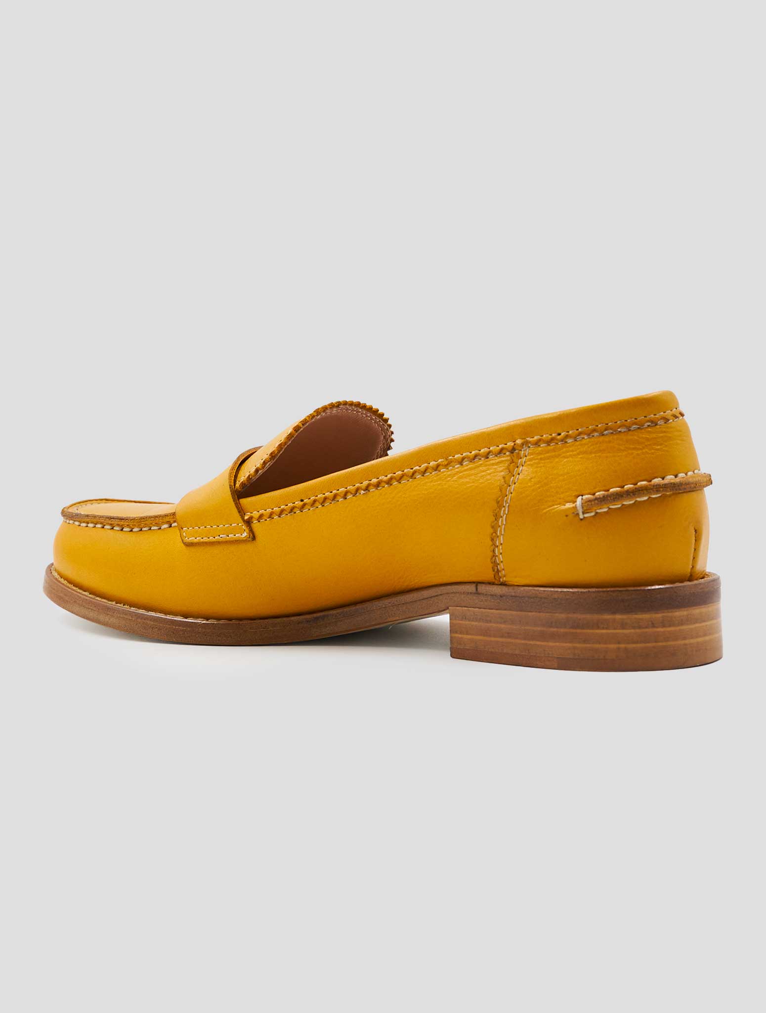 Kiton Yellow Leather Loafers