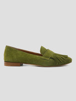 Kiton Green Leather Suede Loafers