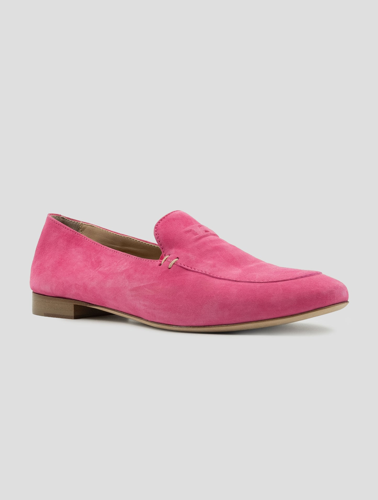 Kiton Pink Leather Suede Loafers