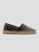 Kiton Black Beige Linen Viscose Espadrillas