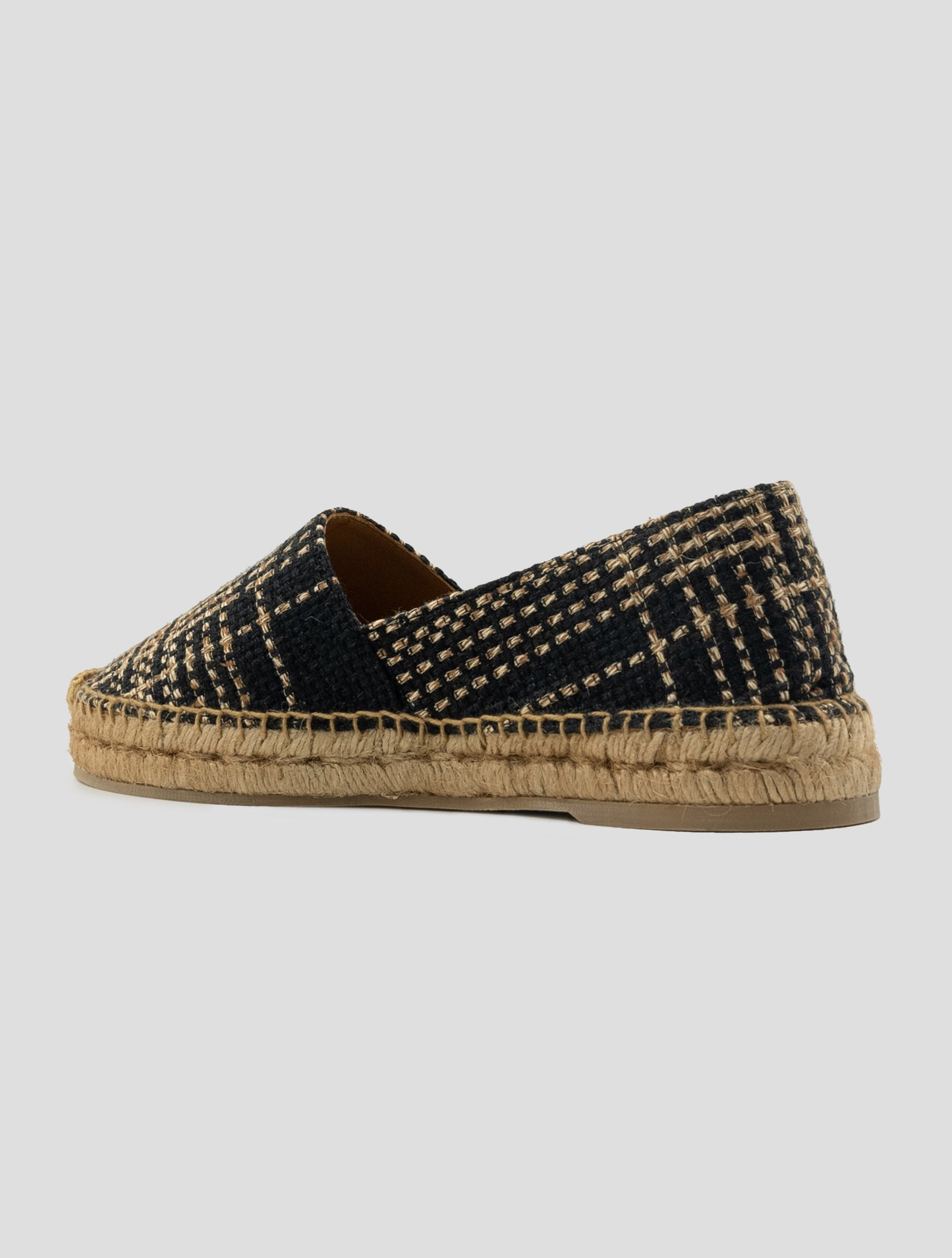 Kiton Black Beige Linen Viscose Espadrillas