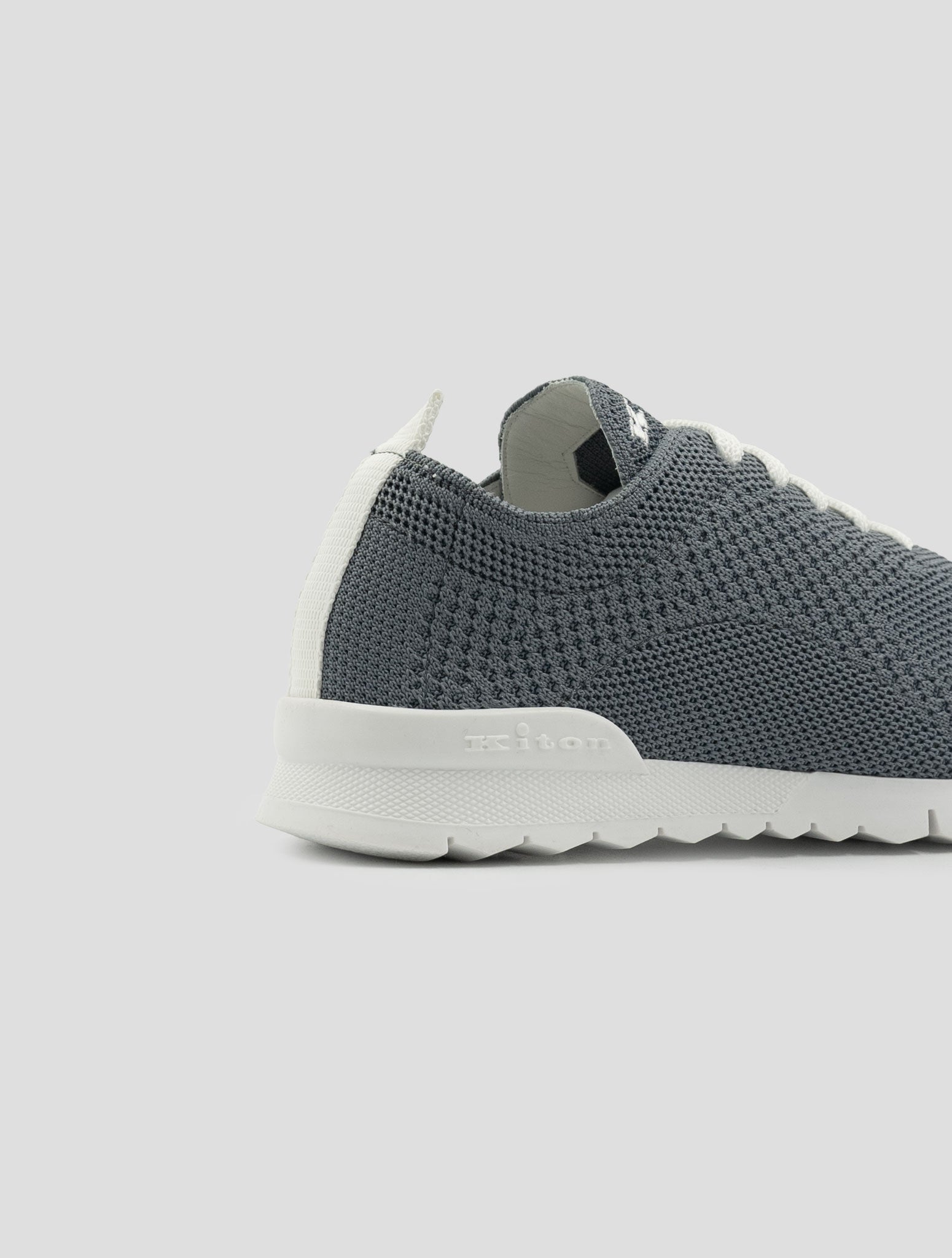 Kiton Gray Cotton Ea Sneakers