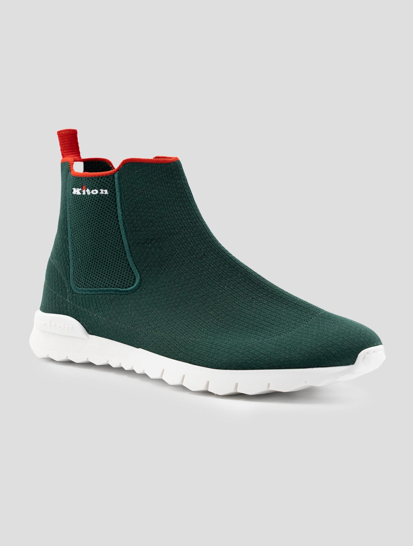 Kiton Green Cotton Ea Sneakers
