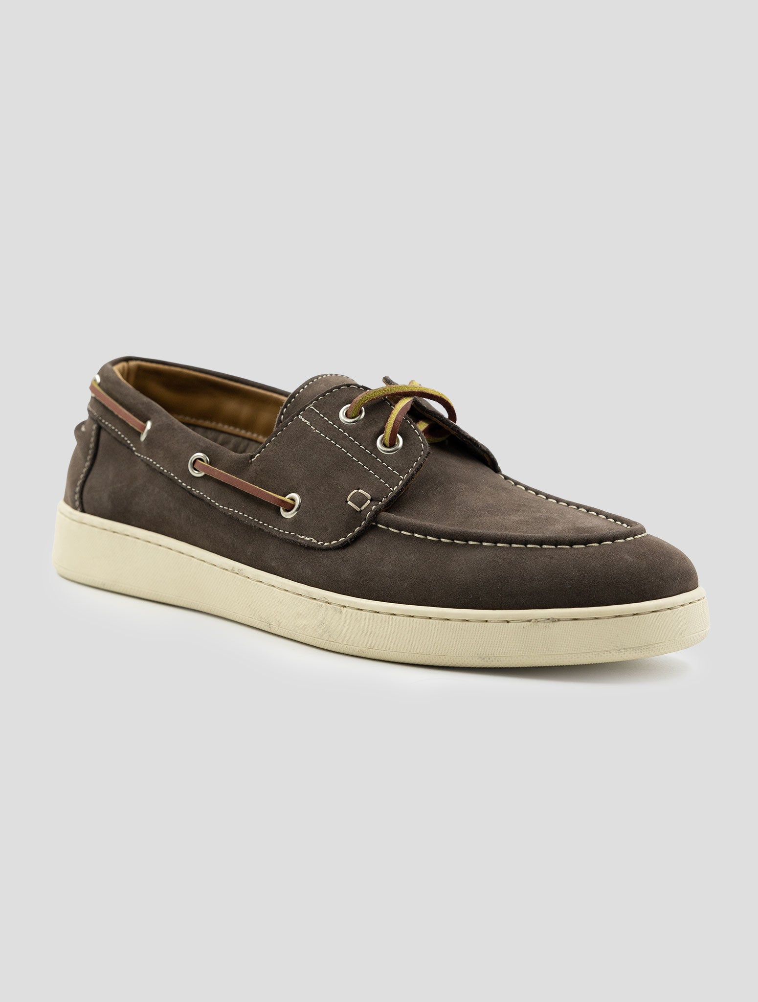 Kiton Brown Leather Suede With Fur Loafers