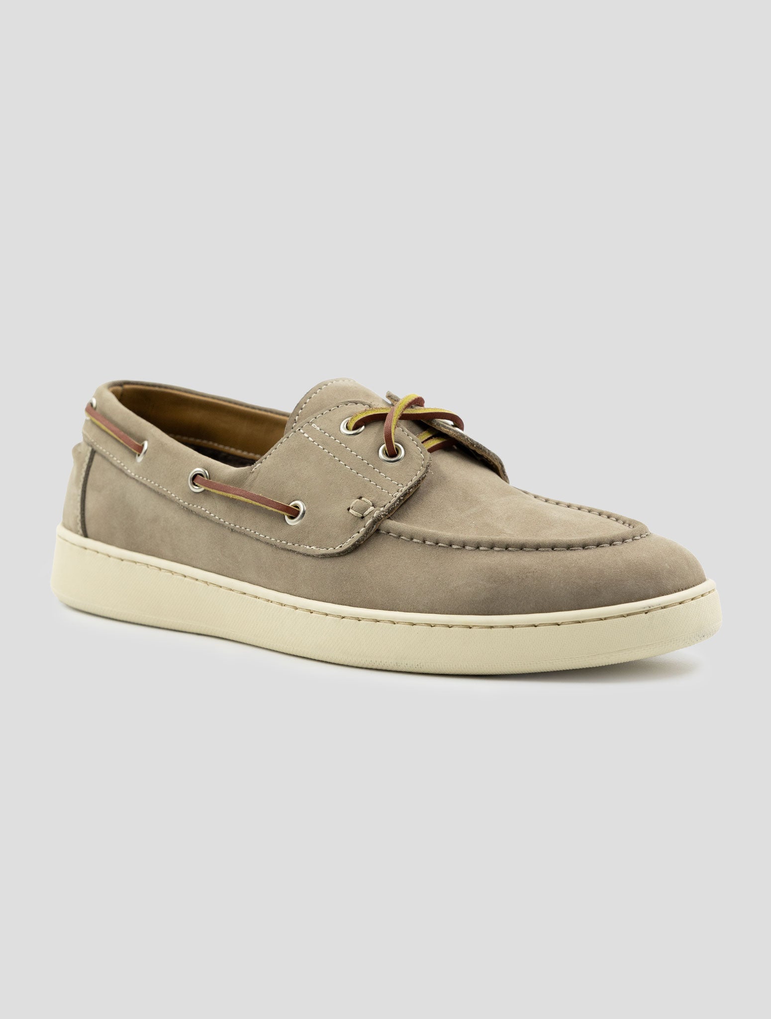 Kiton Taupe Leather Suede With Fur Loafers