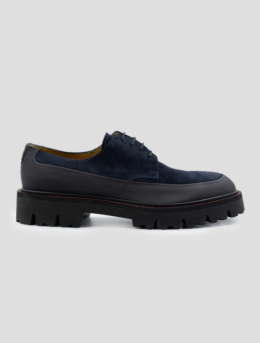 Kiton Blue Leather Suede Leather Dress Shoes