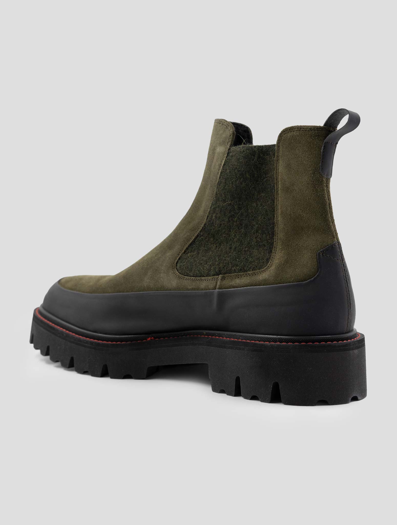 Kiton Green Leather Suede Boots