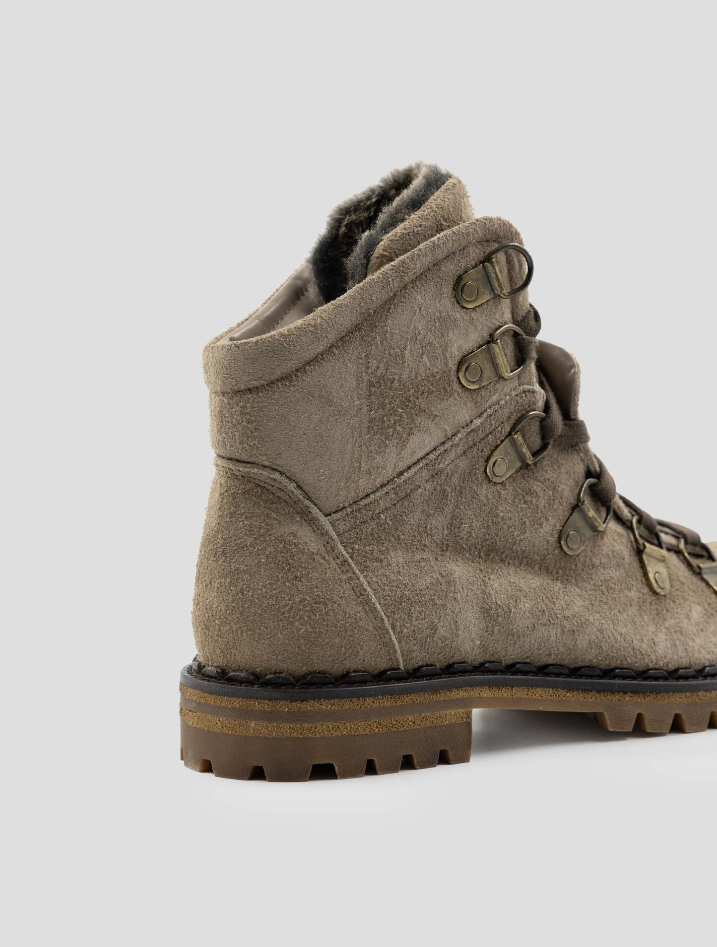 Kiton Beige Leather Suede With Fur Boots