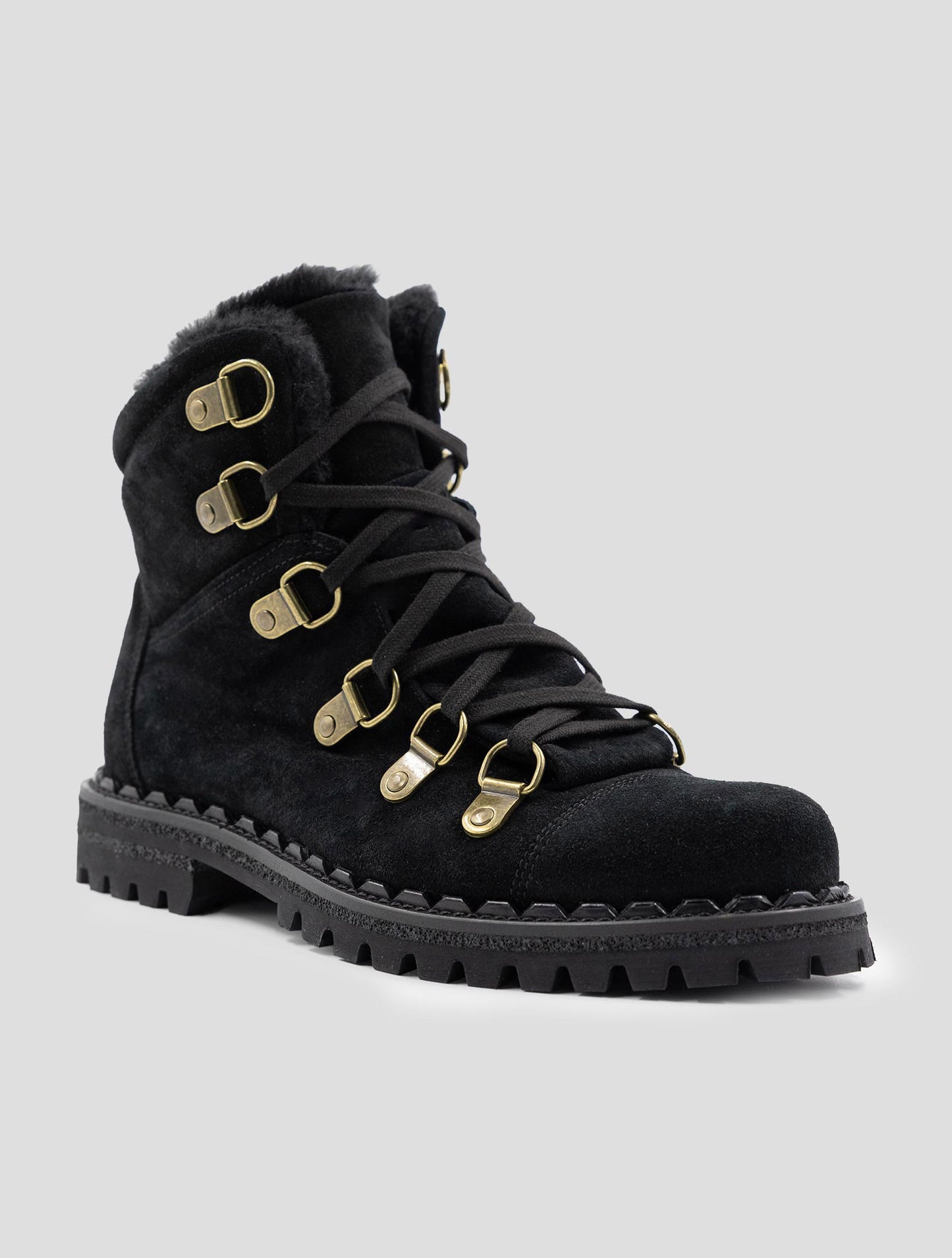Kiton Black Leather Suede With Fur Boots