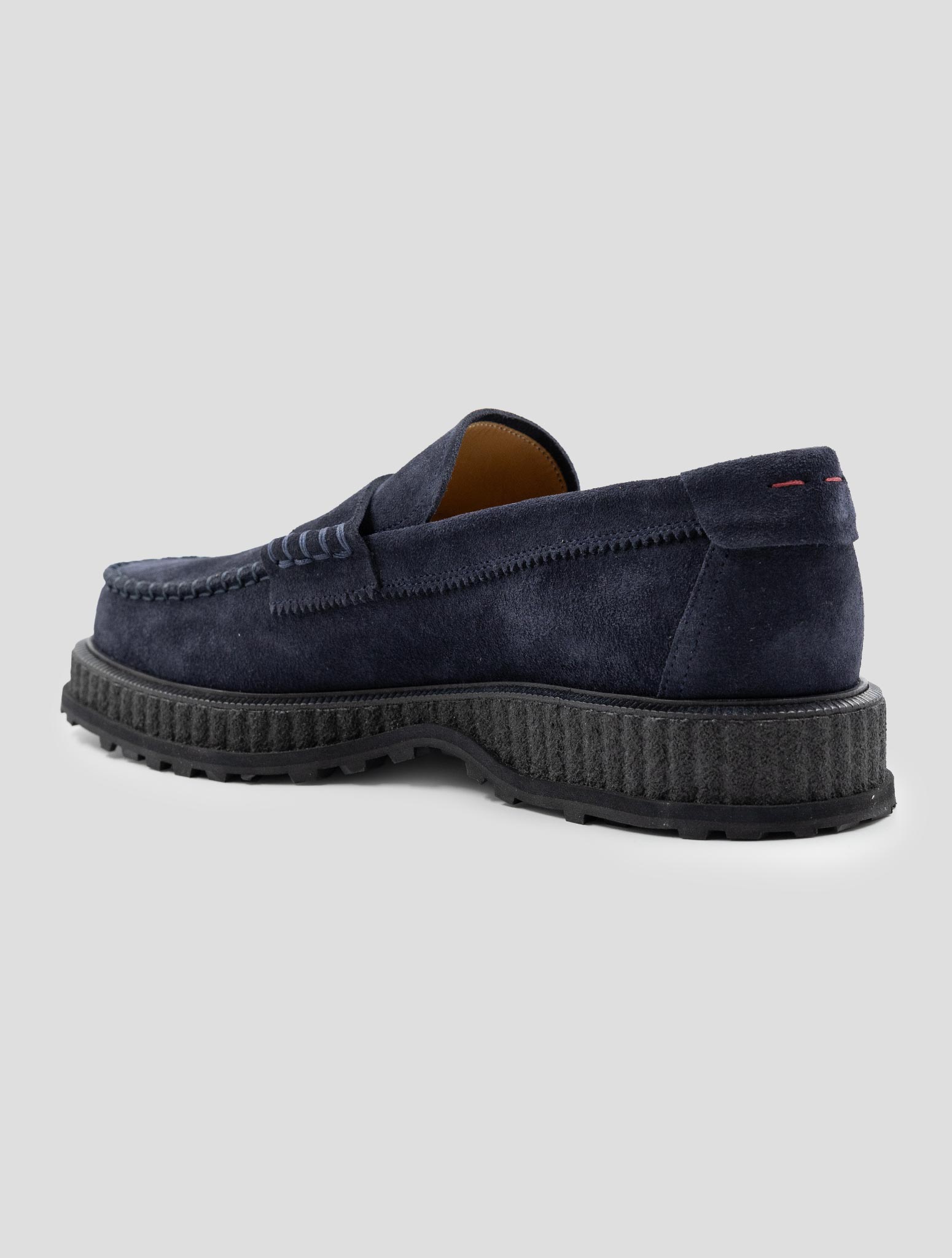 Kiton Blue Leather Suede Loafers