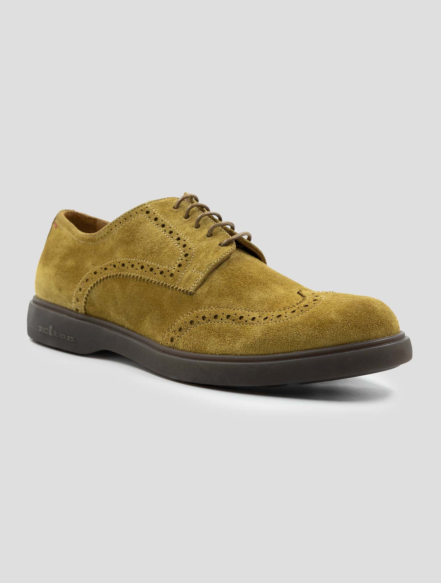 Kiton Brown Leather Suede Dress Shoes