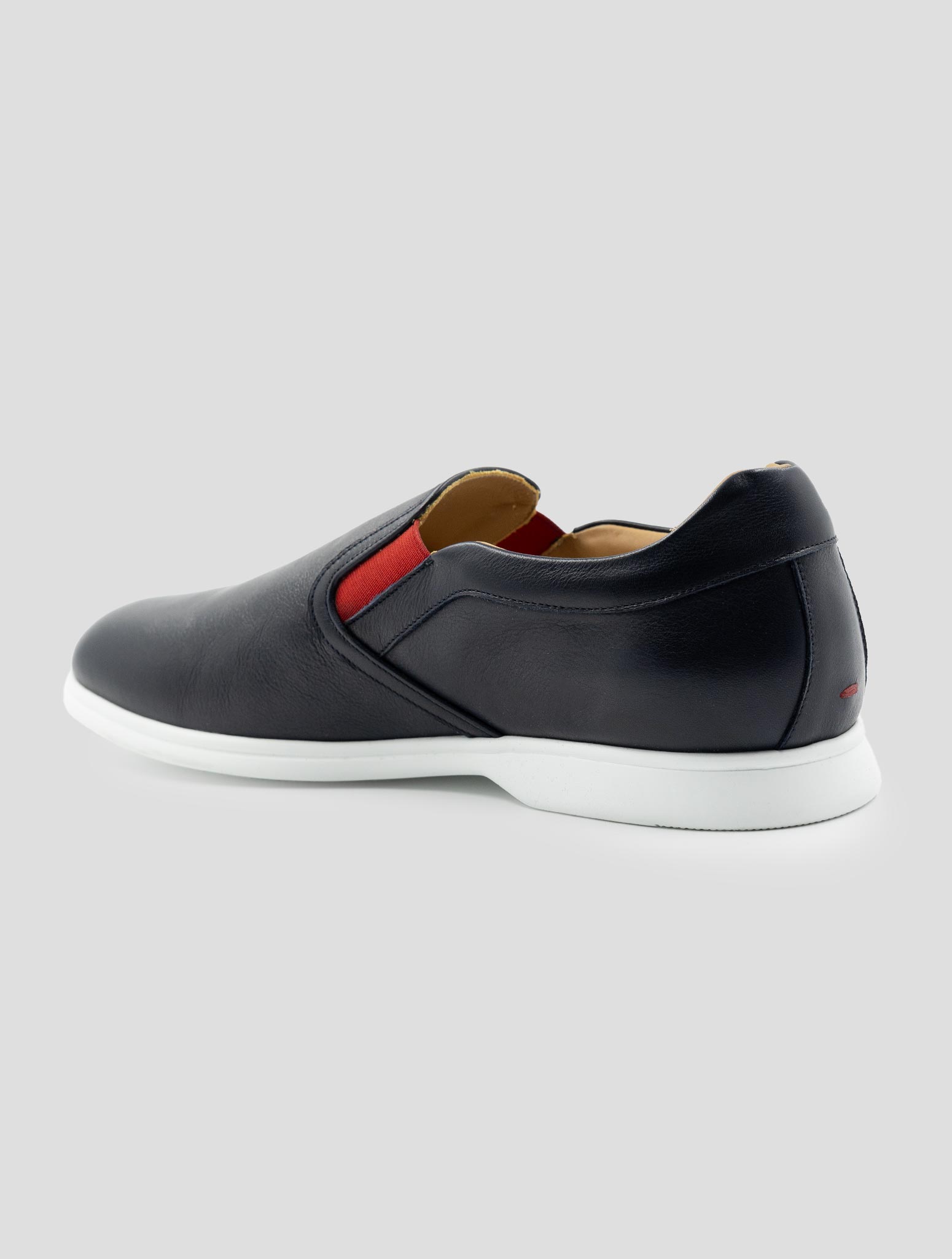 Kiton Dark Blue Leather Loafers