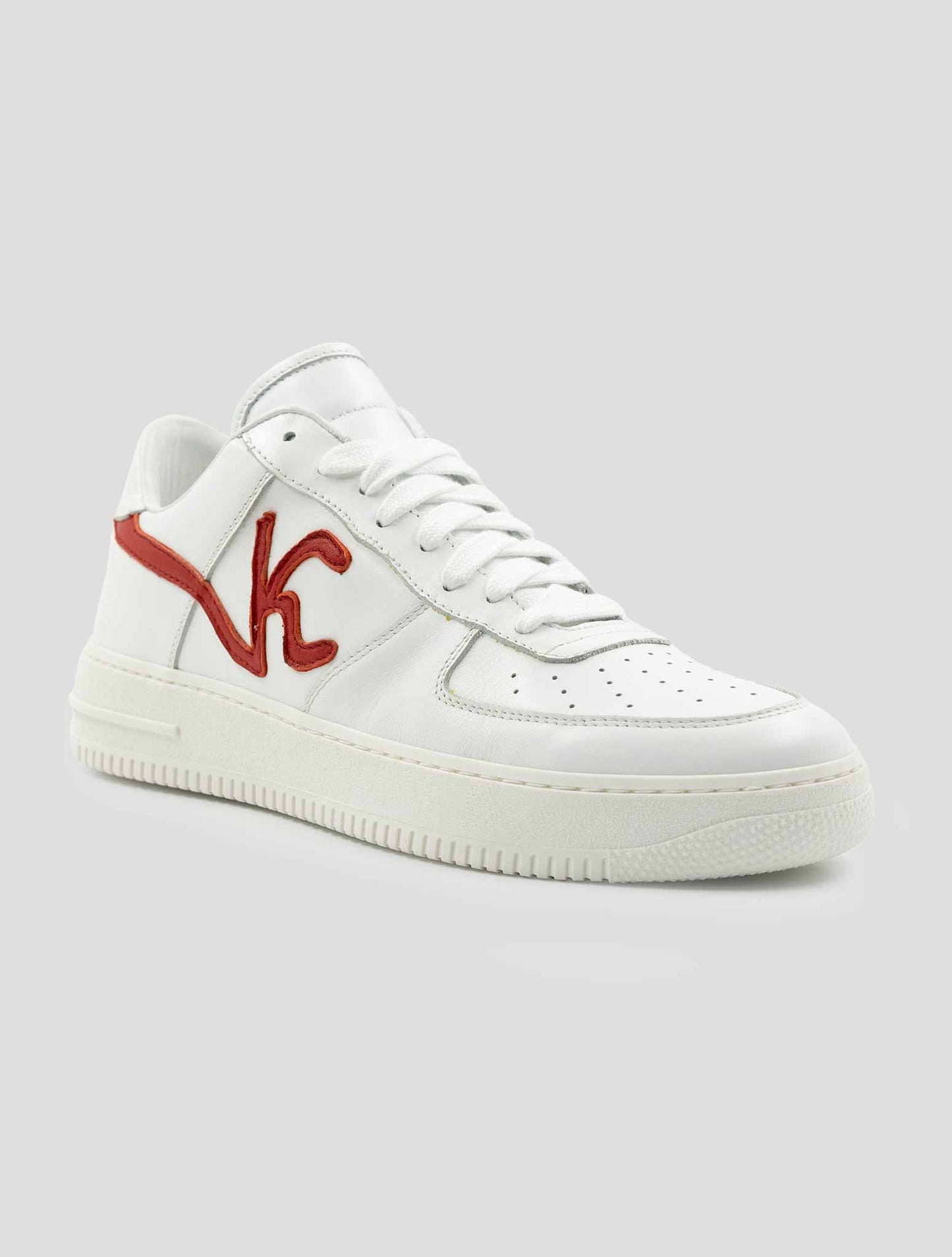 Kiton Knt White Leather Sneakers