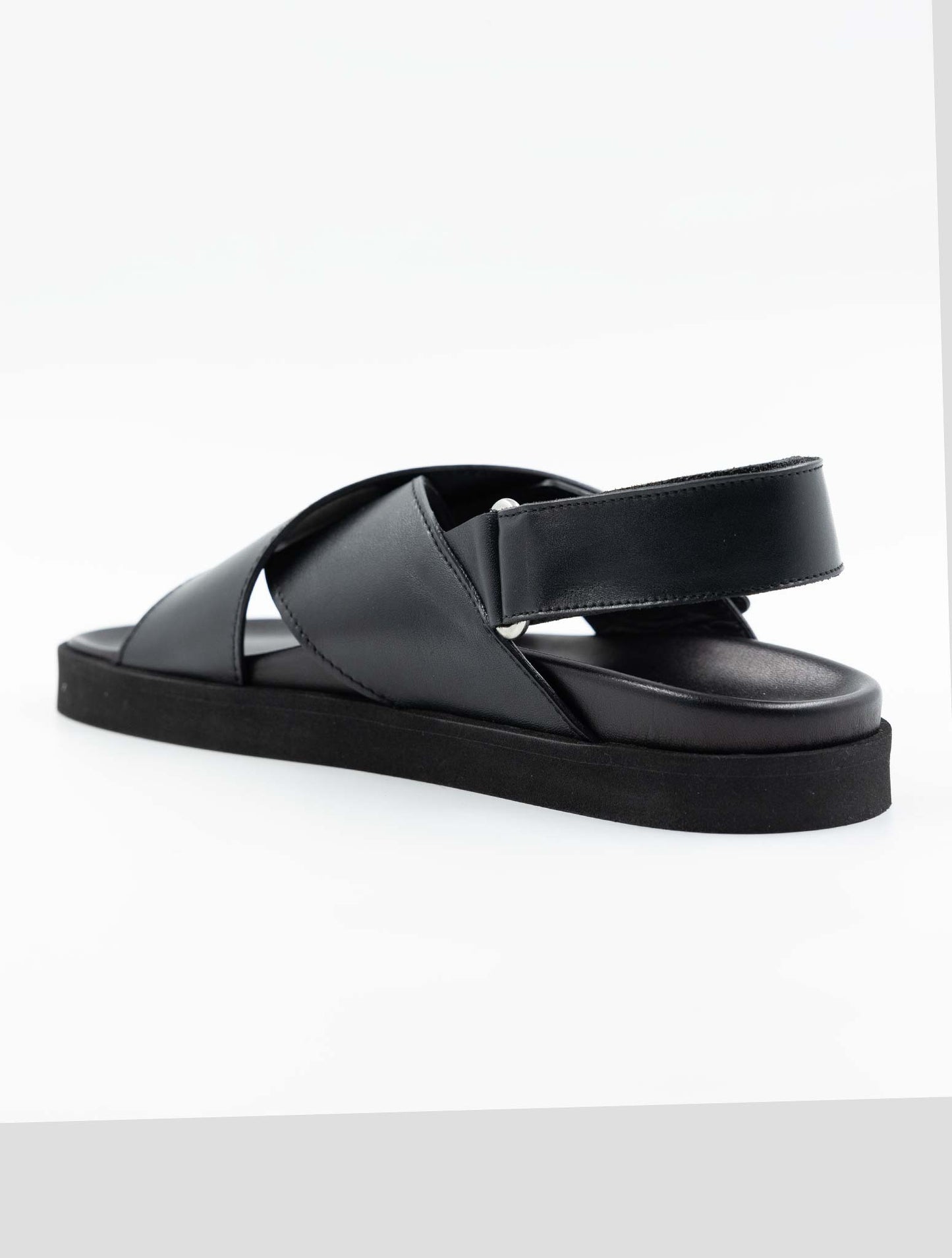 Kiton Black Leather Sandals