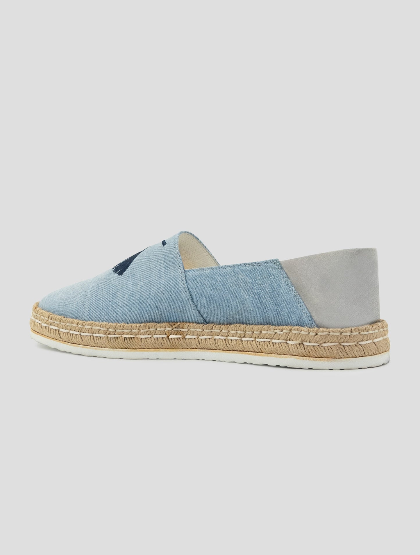 Kiton Light Blue Cotton Leather Suede Espadrillas