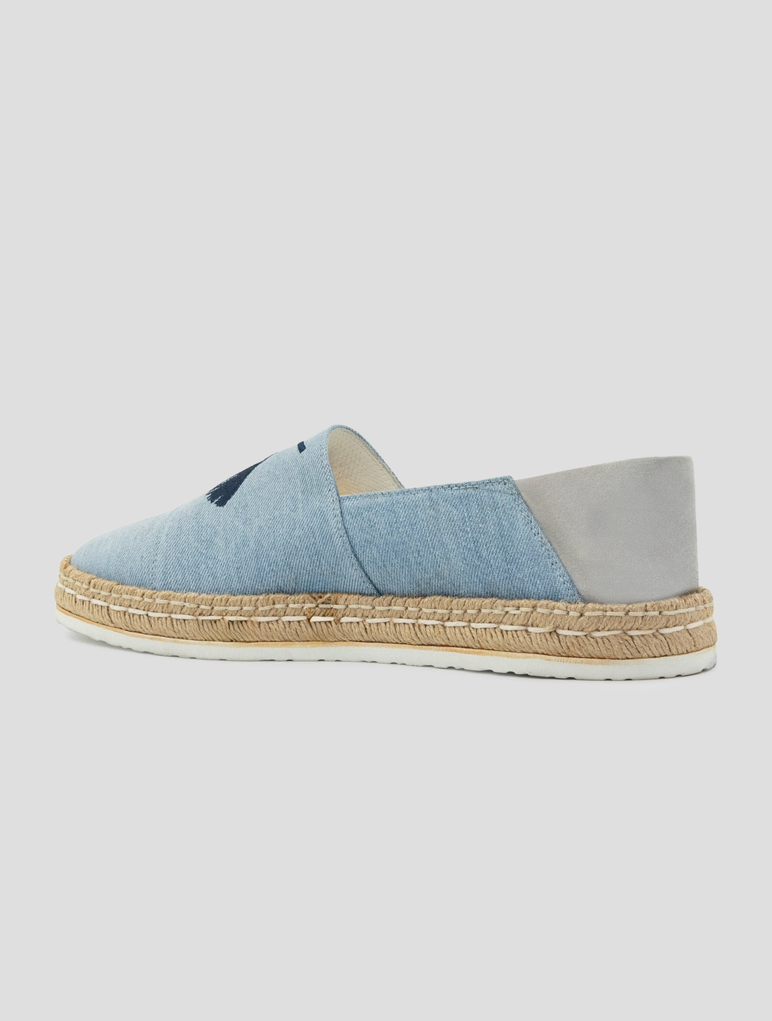 Kiton Light Blue Cotton Leather Suede Espadrillas