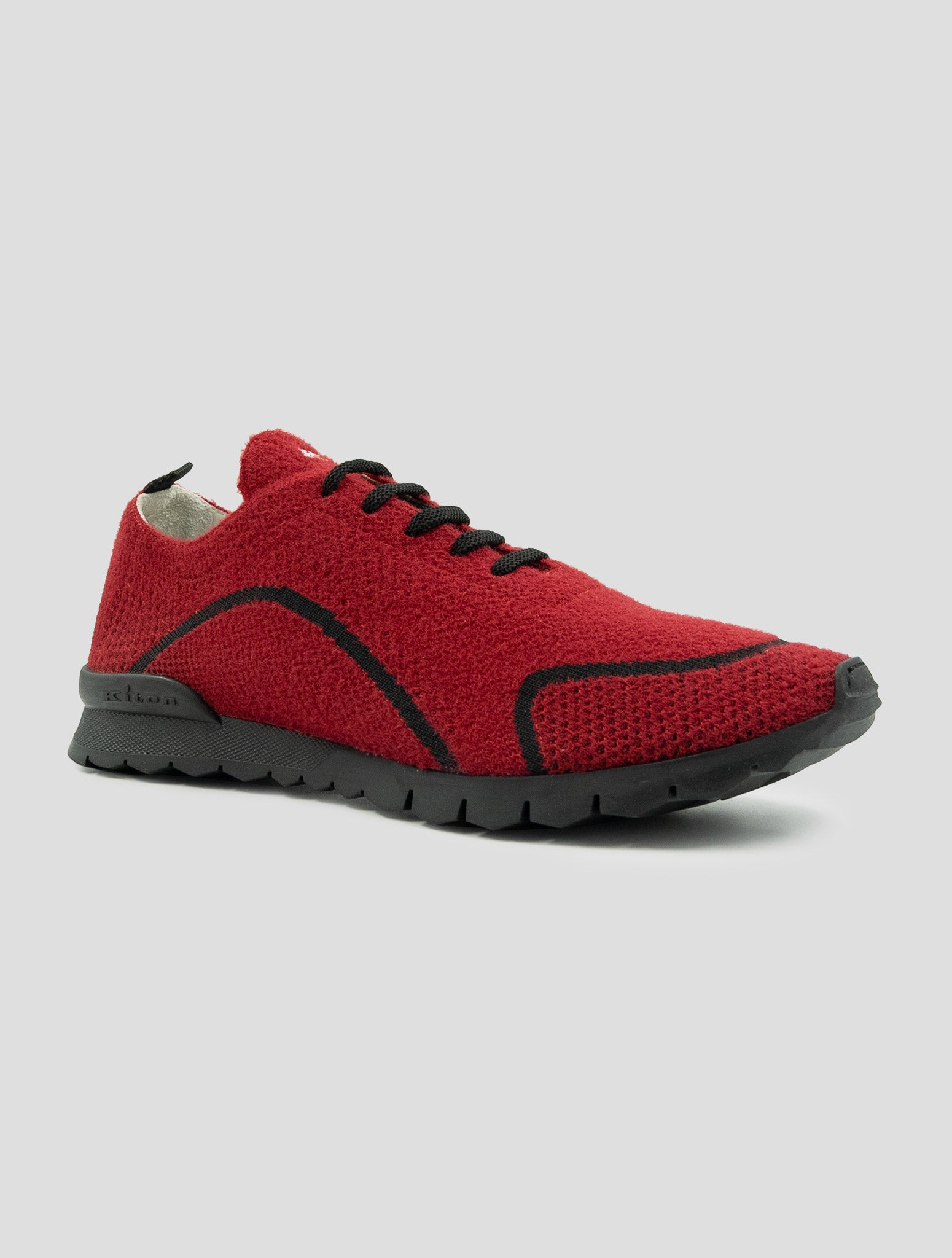 Kiton Red Black Pl Pa Wool Sneakers