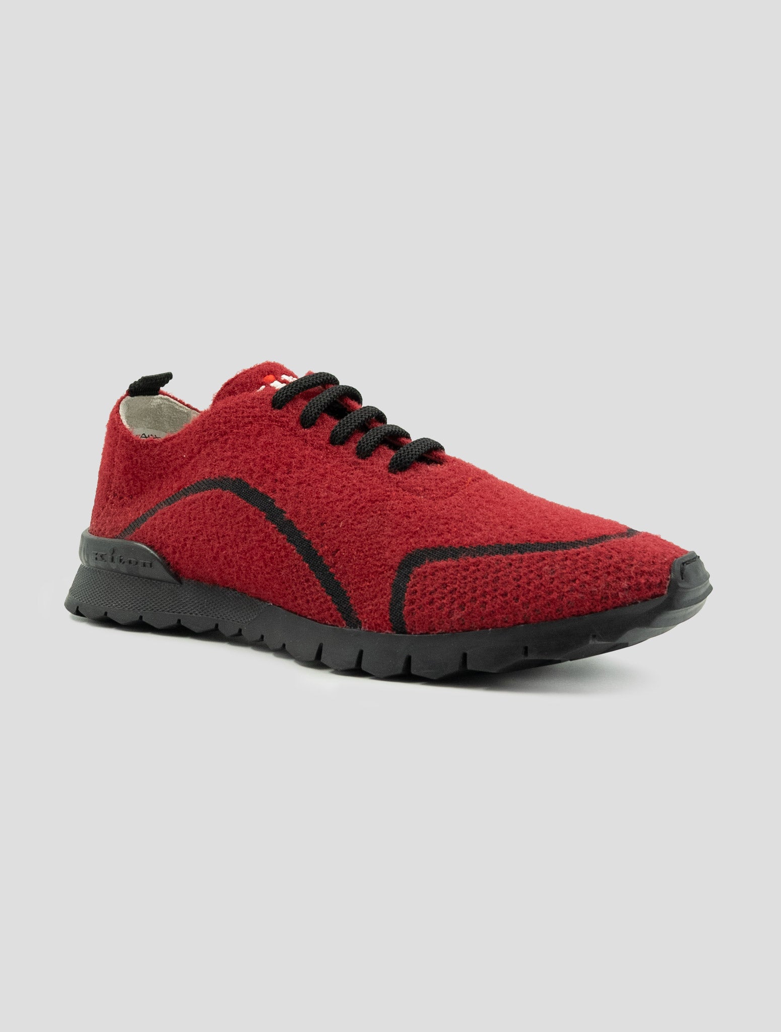Kiton Red Black Pl Pa Wool Sneakers