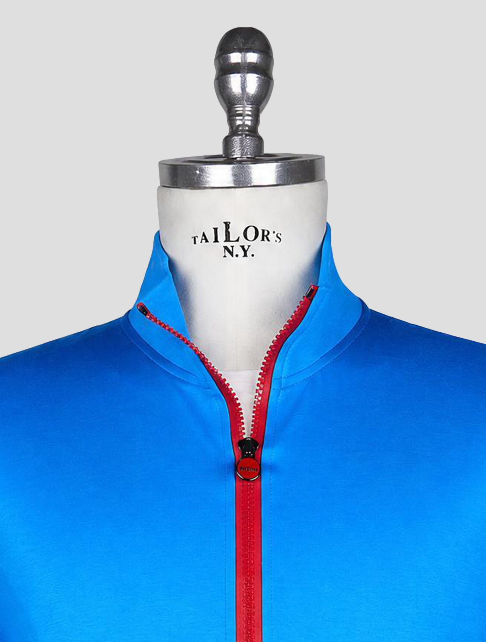 Kiton Light blue Cotton Sweater Full Zip