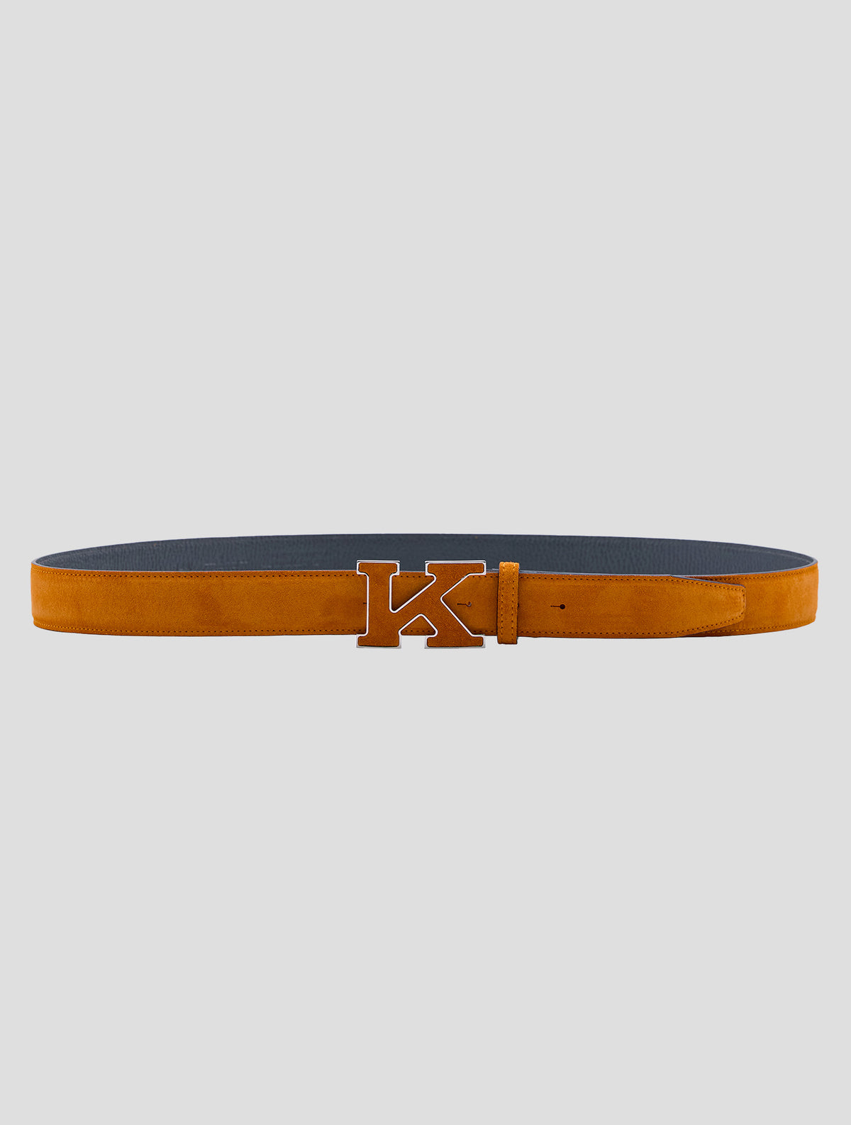 Kiton Orange Leather Suede Belt