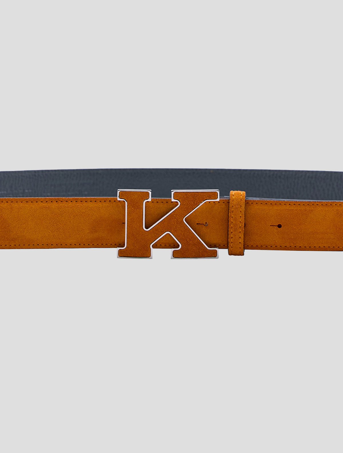 Kiton Orange Leather Suede Belt