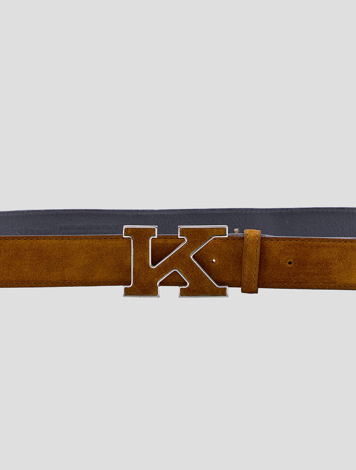 Kiton Brown Leather Suede Belt